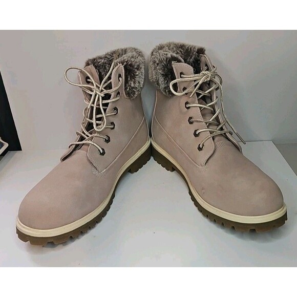 Luggage Hiker Combat Boots Convoy Pink Fur Top Womens Size 10 M New With Box - Picture 4 of 7